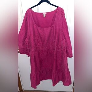 Ava & Viv Pink Cotton Midi Dress